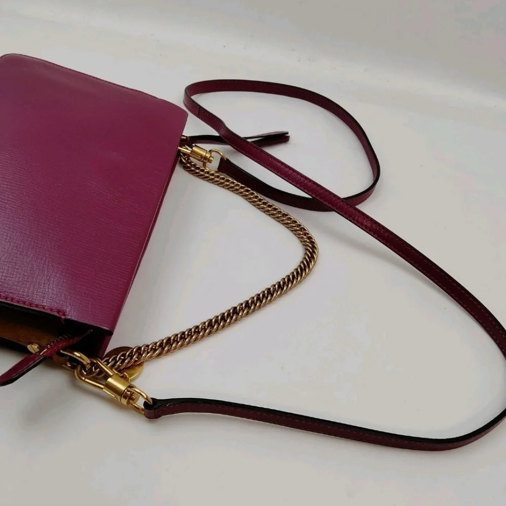 Givenchy Goatskin Suede Cross 3 Crossbody Bag Purple Chestnut - Picture 4 of 9